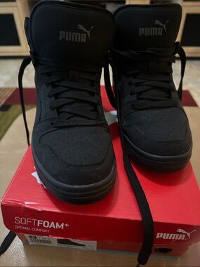 Puma Black High-Top Sneakers with Softfoam+ Box